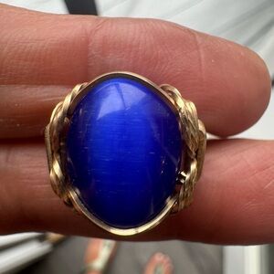 Dark blue fashion jewelry ring